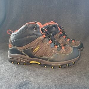 Boys Stone Canyon Orange Brown Outdoor Hiking Ankle Boots Size 7m